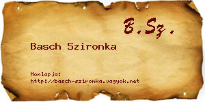 Basch Szironka névjegykártya